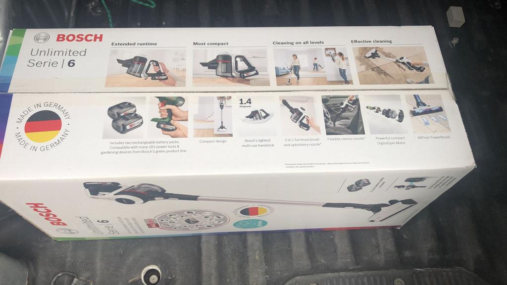 Bosch Unlimited Serie 6 Steelstofzuiger – 2 Batterijen, Elektronische apparatuur, Stofzuigers, Ophalen of Verzenden, Nieuw