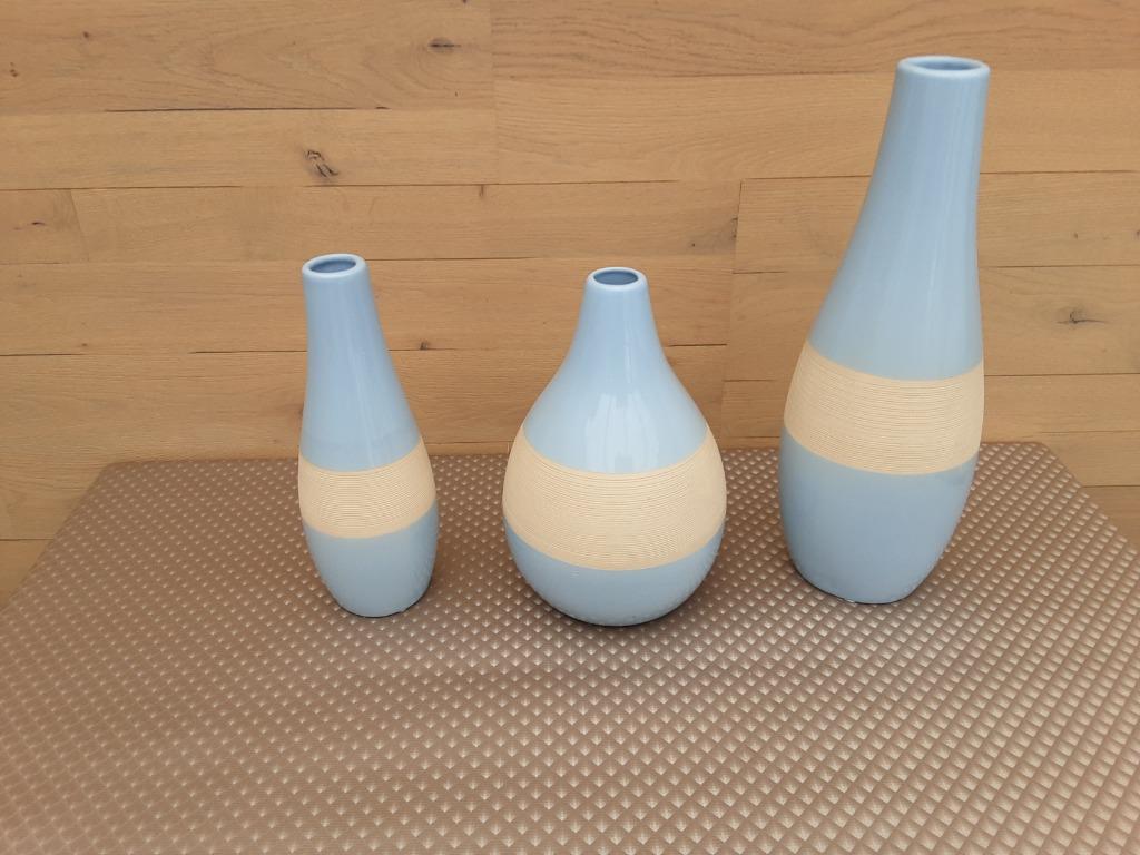 3 mooie porceleine vazen, Ophalen, Zo goed als nieuw, Blauw