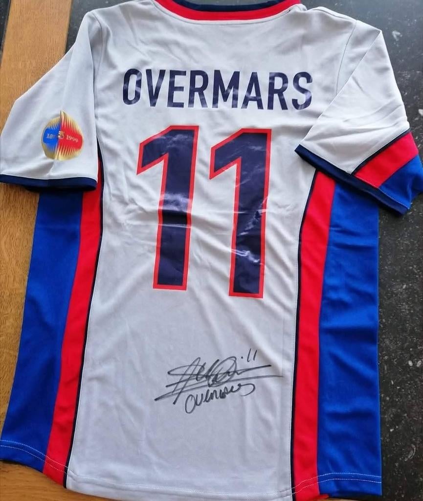 Gesigneerd FC Barcelona shirt Nike Marc Overmars, Ophalen, Shirt