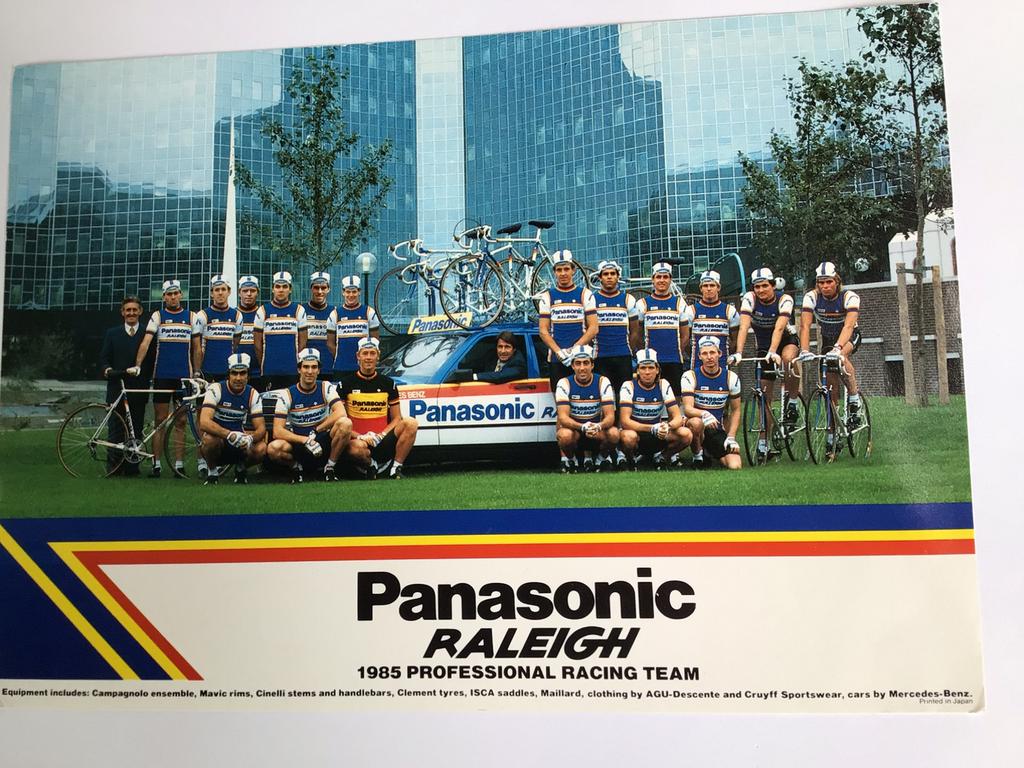 Wielerkaart 1985 team panasonic vanderaerden planckaert, Verzenden, Zo goed als nieuw