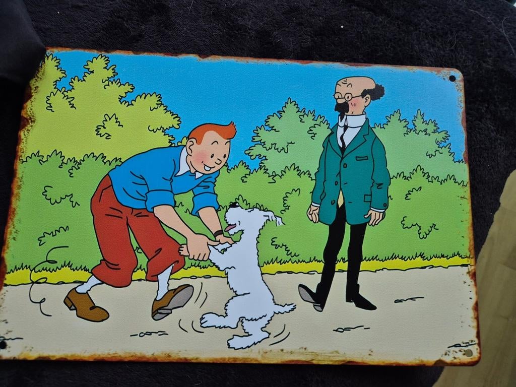 Kuifje tintin metalen plaat, Verzamelen, Verzenden, Kuifje