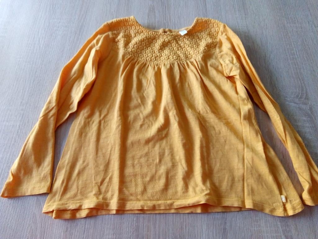 Okaïdi 10 jaar geel T-shirt met lange mouwen, Kinderen en Baby's, Kinderkleding | Maat 140, Ophalen, Meisje, Okaidi, Zo goed als nieuw