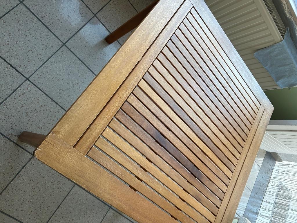 Terrastafel, Jardin & Terrasse, Tables de jardin, Enlèvement, Utilisé, Carré, Bois de teck