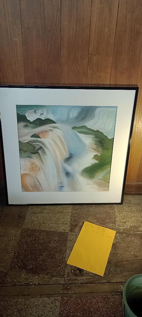 Peinture aquarelle signée Desmet, 82x82, n353, Enlèvement