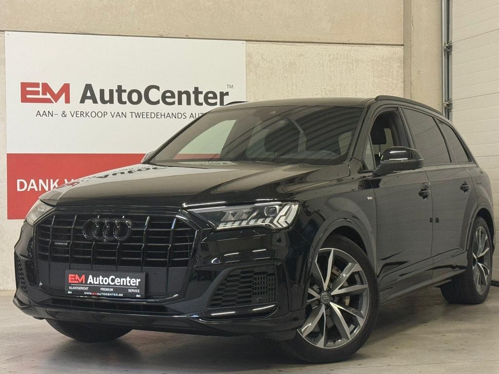 Audi Q7 55 TFSi e PHEV S Line Shadow Matrix-BOSE-360CAM-BTW, Automaat, 2995 cc, Alcantara, Zwart