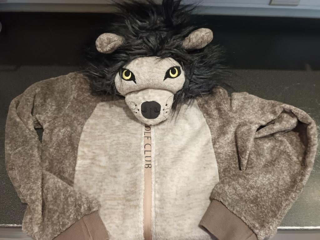Onesie wolf maat 146, Kinderen en Baby's, Ophalen, Zo goed als nieuw, 146 t/m 152, Jongen of Meisje