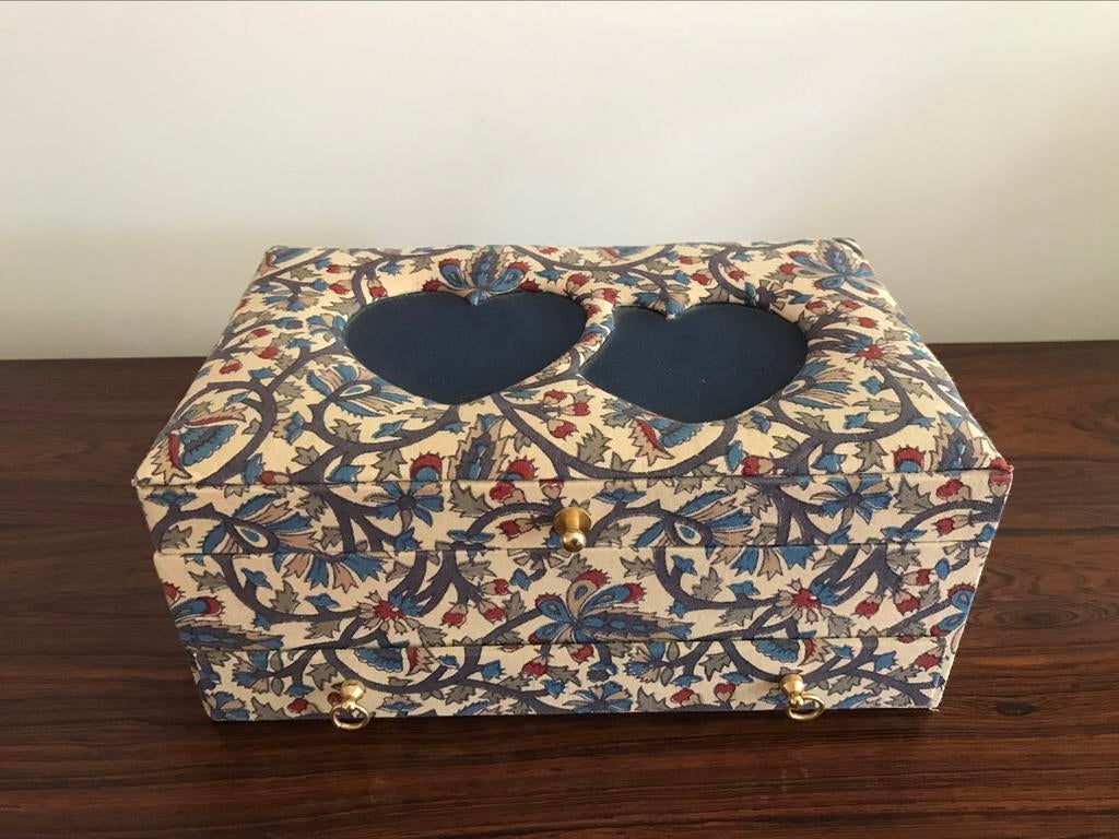 Retro vintage ruime juwelen sierraden doos koffer, Ophalen of Verzenden, Persoonlijke verzorging