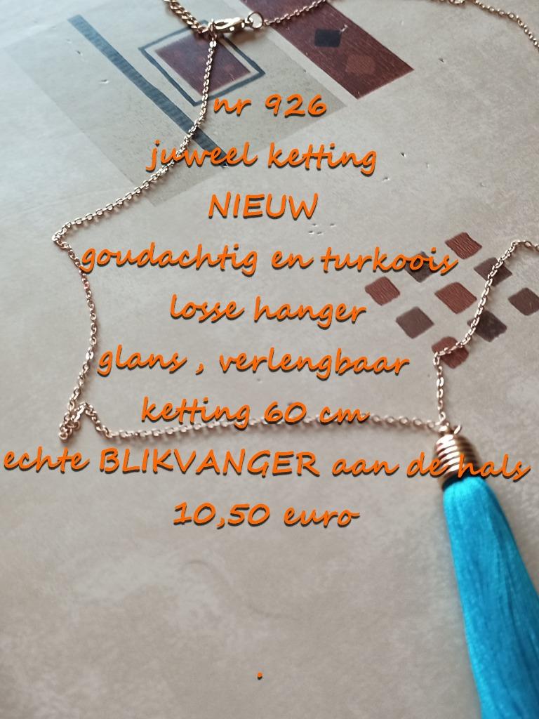 926. Bijou : chaîne, NEUF, frais de port inclus, Neuf, Autres matériaux, Avec pendentif, Bleu