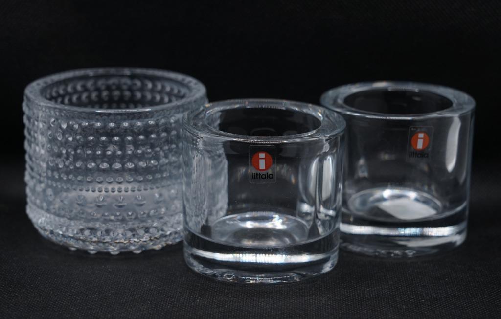lot van 3 iittala theelichthouders, Overige materialen, Gebruikt, Overige kleuren, Ophalen of Verzenden