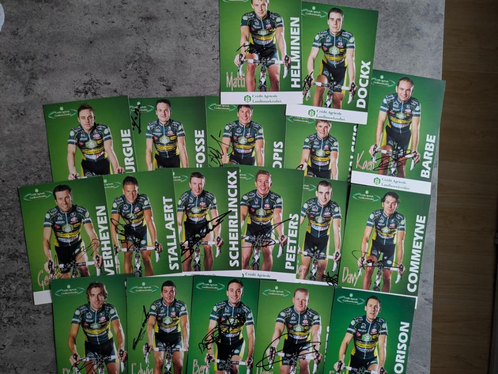 Wielrenners landbouwkrediet postkaarten19x gehandtekend !!!, Verzenden, Zo goed als nieuw