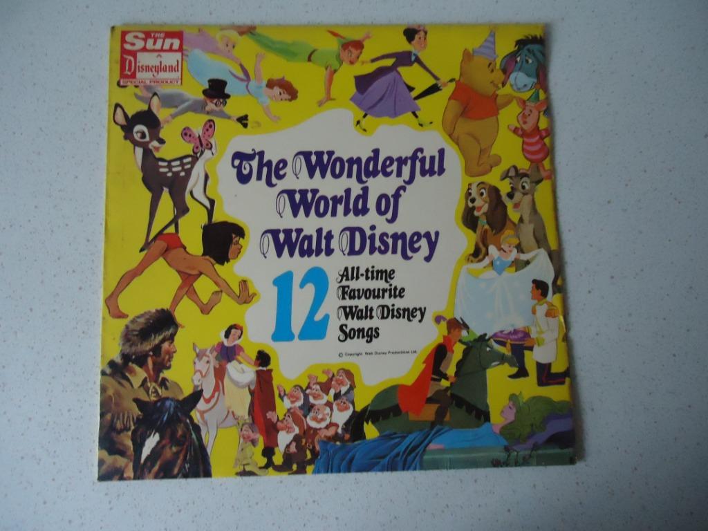 Vintage LP "The Wonderfold World of Walt Disney", Enlèvement ou Envoi, Utilisé, Musique