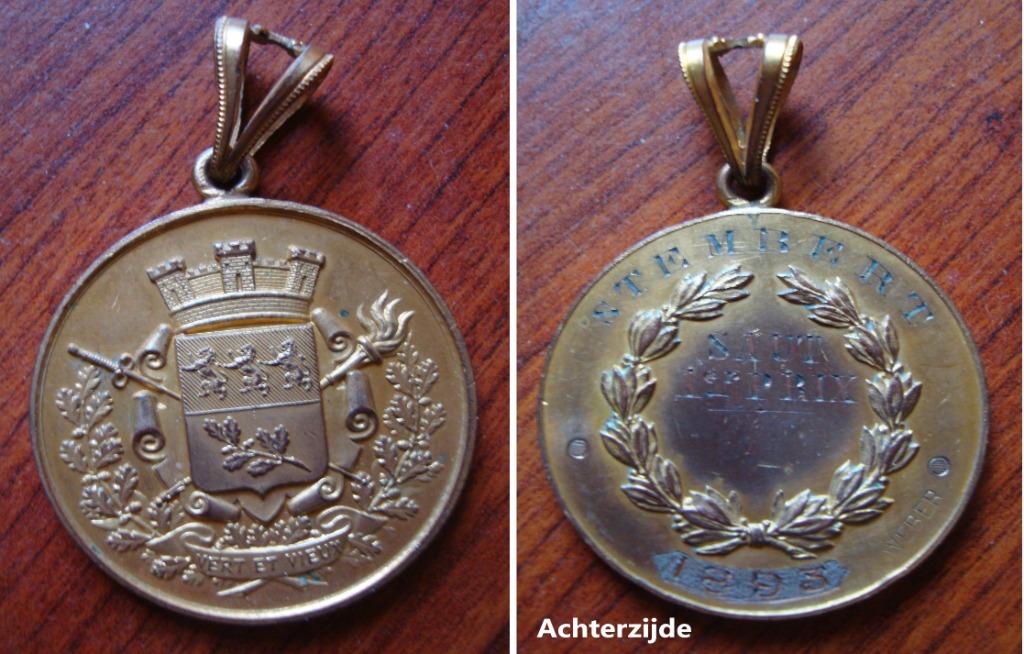 Eremedaille 1e prix Stembert 1893 (Liege), Envoi, Bronze