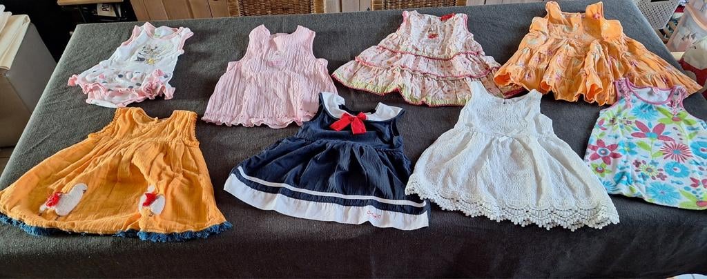 Pakket / 8 stuks zomerjurkjes voor baby meisje 1jaar, Enlèvement ou Envoi, Comme neuf, Taille 86
