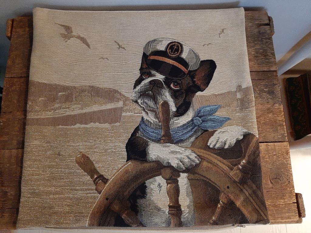 Kussenhoes Franse Bulldog tapisserie, Ophalen of Verzenden, Nieuw, Overige kleuren, Vierkant