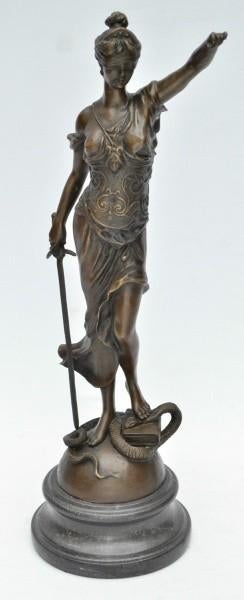 Milo, vrouwe Justitia bronzen beeld, Ophalen