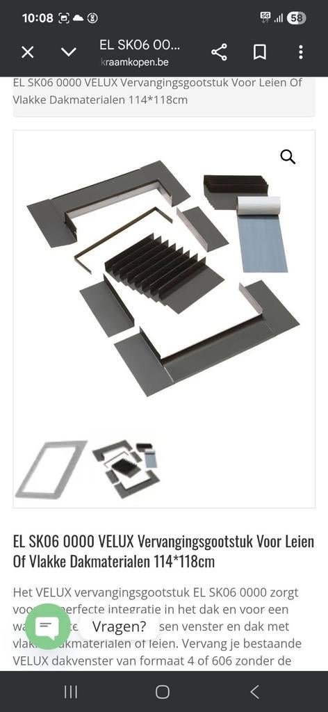 Velux vervangingsgootstuk EL SK06, Doe-het-zelf en Bouw, Glas en Ramen, Ophalen