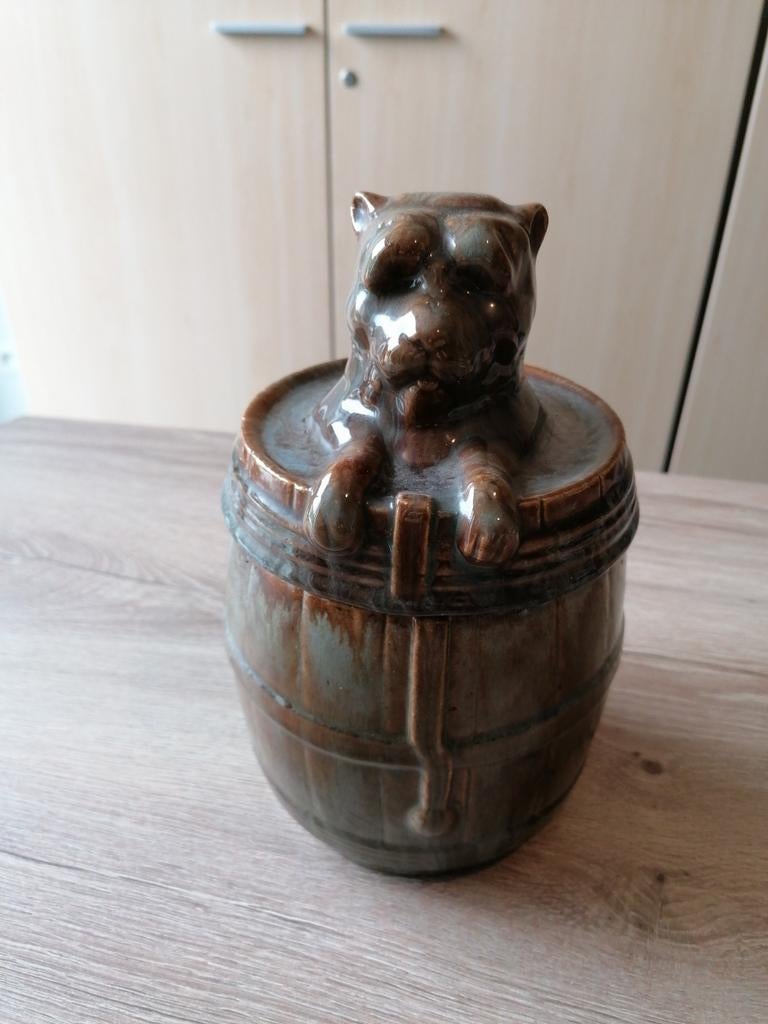 Hasseltse keramiek hondskop hoogte 21 cm, Antiek en Kunst, Ophalen