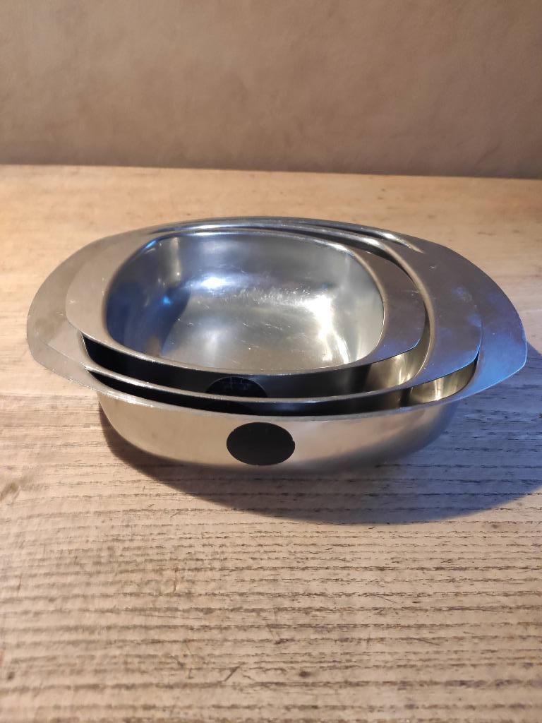 3 inox schaaltjes alessi, vintage, Ophalen, Overige materialen, Gebruikt, Schaal of Schalen