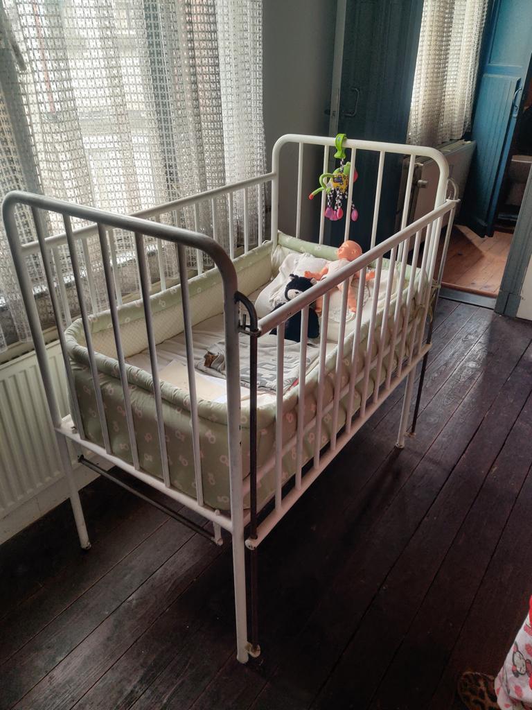 Vintage kinderbedje, Ophalen, Gebruikt, Minder dan 140 cm, Matras