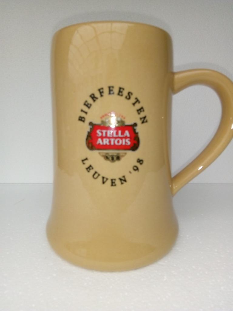 Oude STELLA ARTOIS BIERFEESTEN LEUVEN.98 Gouden H mok, Ophalen of Verzenden, Zo goed als nieuw, Pul(len), Stella Artois