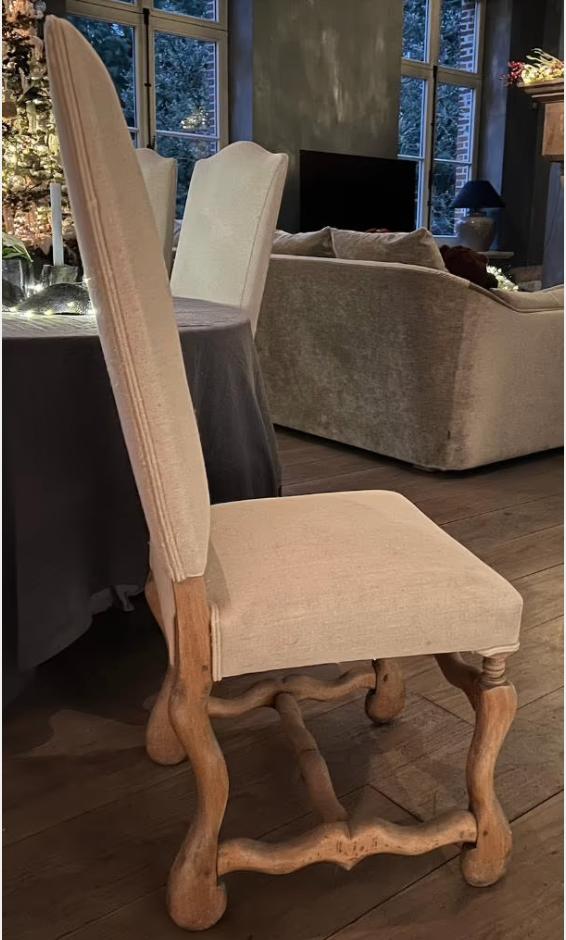 Zes hoogwaardige landelijke antieke stoelen in eik met stof, Antiek en Kunst, Ophalen