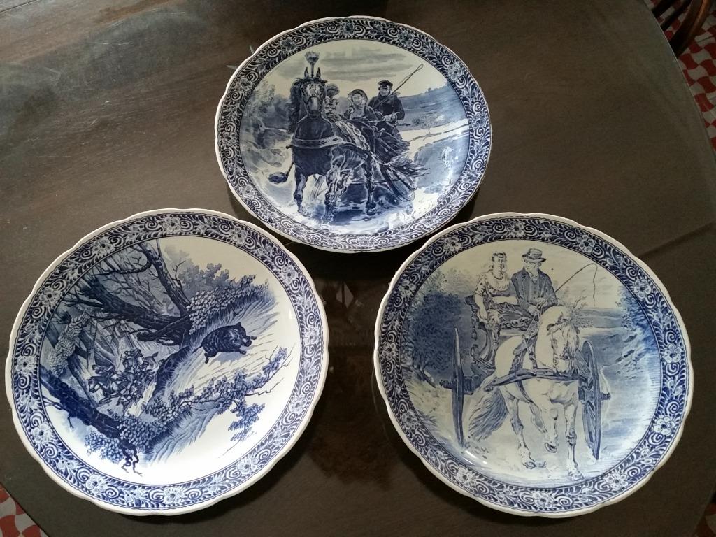 Vintage Delfts blauw sierborden – Royal Boch – set van 3, Enlèvement