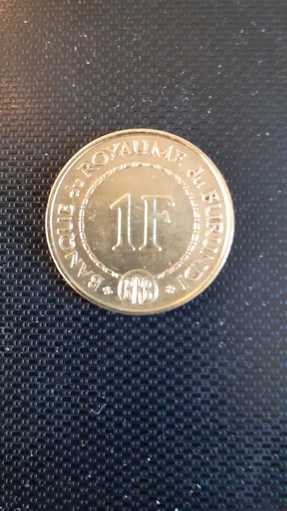 piece de monnaie du burundi 1fr de 1965, Postzegels en Munten, Munten | Afrika, Ophalen of Verzenden, Burundi
