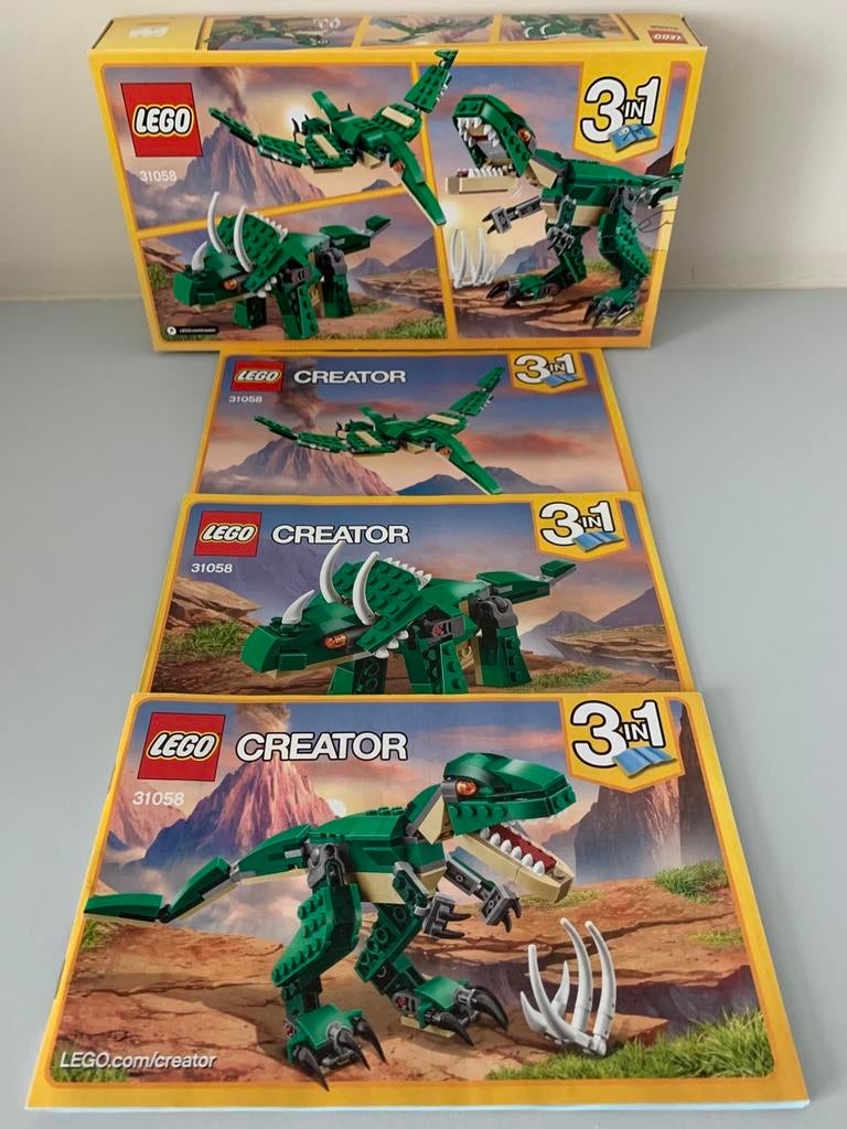 LEGO CREATOR 3in1 Machtige dinosaurussen 31058, Ophalen of Verzenden, Zo goed als nieuw, Complete set, Lego