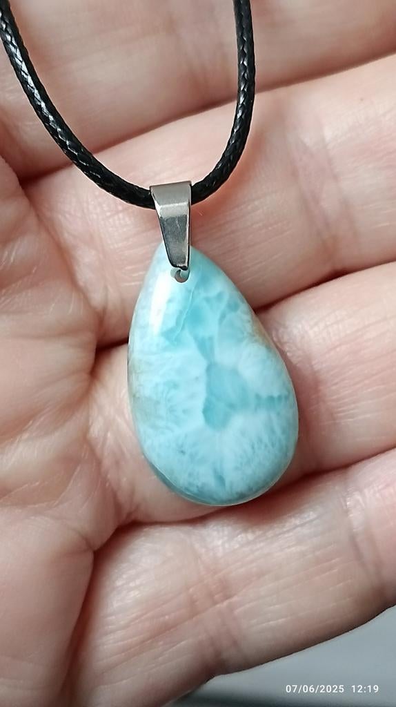 Larimar steen hanger, Blauw, Nieuw, Ophalen of Verzenden, Steen of Mineraal