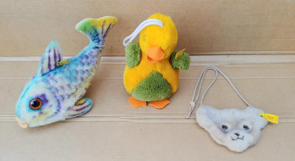 Poisson Steiff, sac à main peluche, canard Lullaby Waggy, Enlèvement ou Envoi, Utilisé, Autres types, Steiff