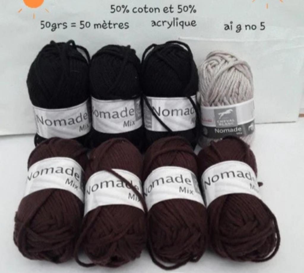 pelotes de coton , acrylique , nomads , aig 5 ( lot 8 boules, Enlèvement ou Envoi, Comme neuf, Tricot ou Crochet, Aiguille