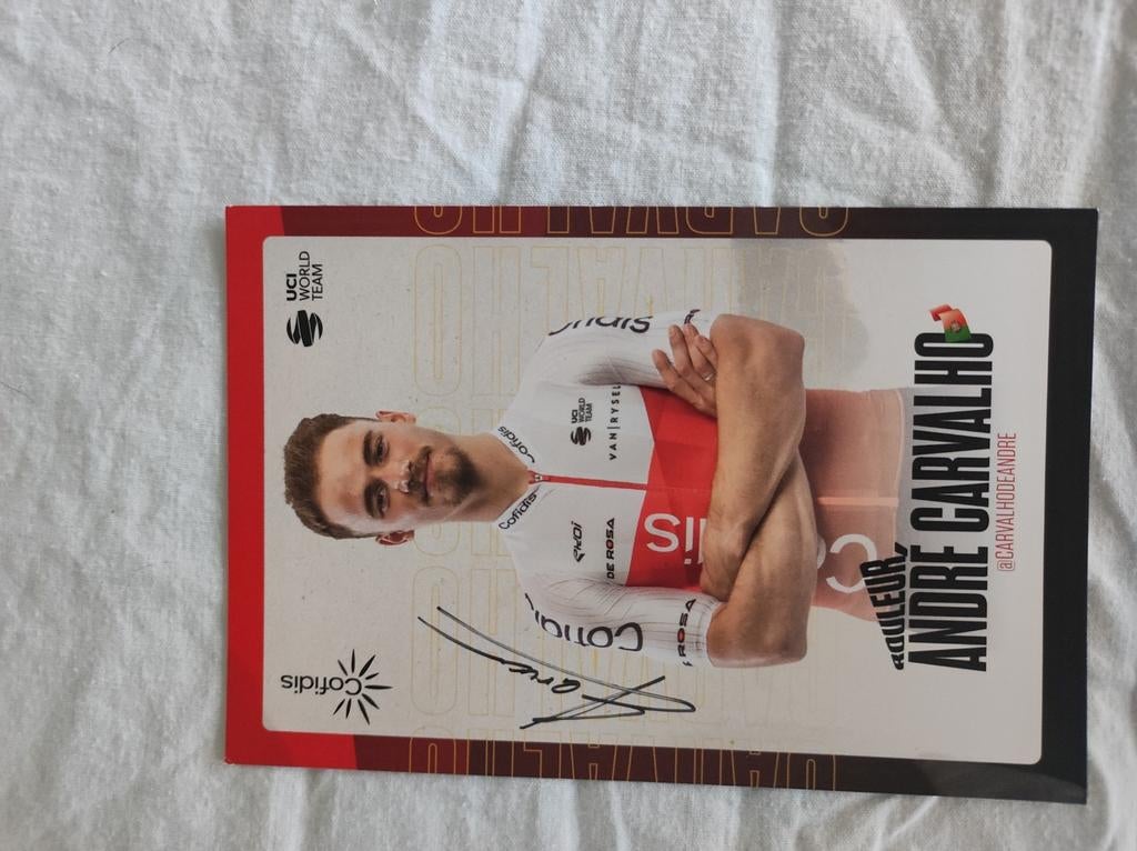 Gesigneerde renneskaart André Carvalho, Ophalen of Verzenden, Zo goed als nieuw