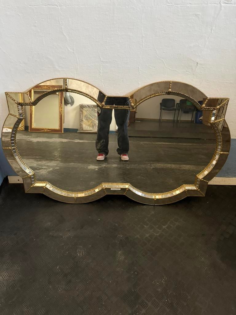 Grand miroir rectangulaire avec détails dorés, Enlèvement, 150 à 200 cm