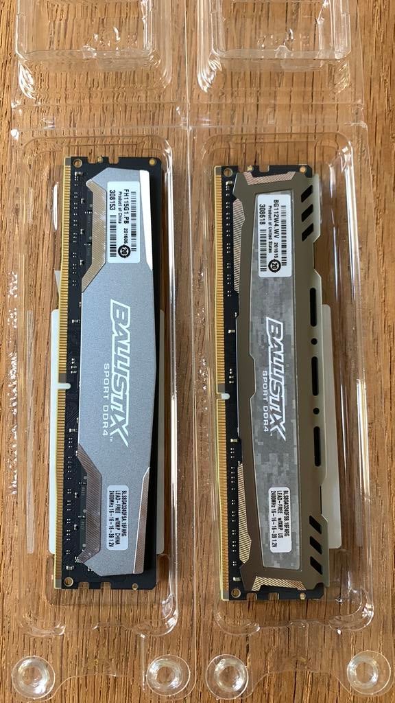 Ballistix 2x 8GB DDR4-2400, Enlèvement ou Envoi, DDR4, Desktop, 16 GB