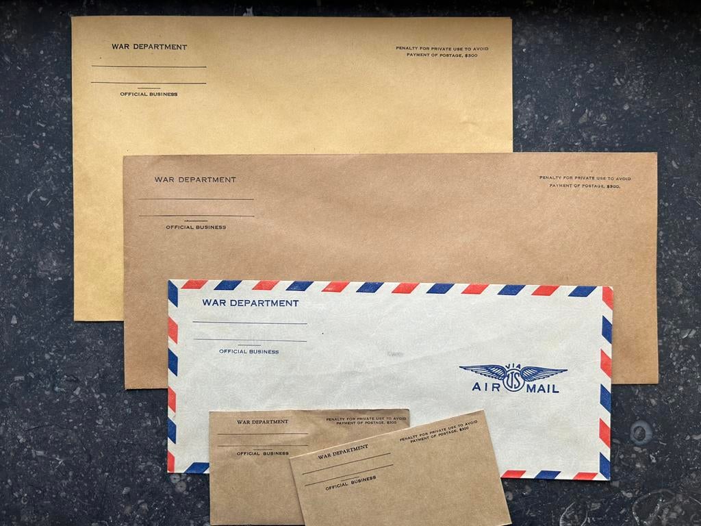 Enveloppes officielles US WW2 War Department, orig., Collections, Objets militaires | Seconde Guerre mondiale, Enlèvement ou Envoi