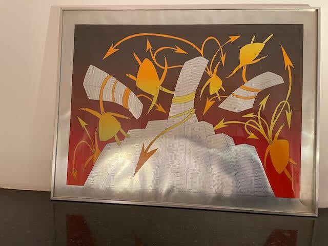 Folon “Génies des villes” (1980) 84x64cm Litho signée 95/200, Enlèvement