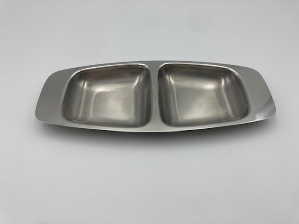 Petit plat à apéritif en inox Alessi, vintage, Antiquités & Art, Enlèvement ou Envoi