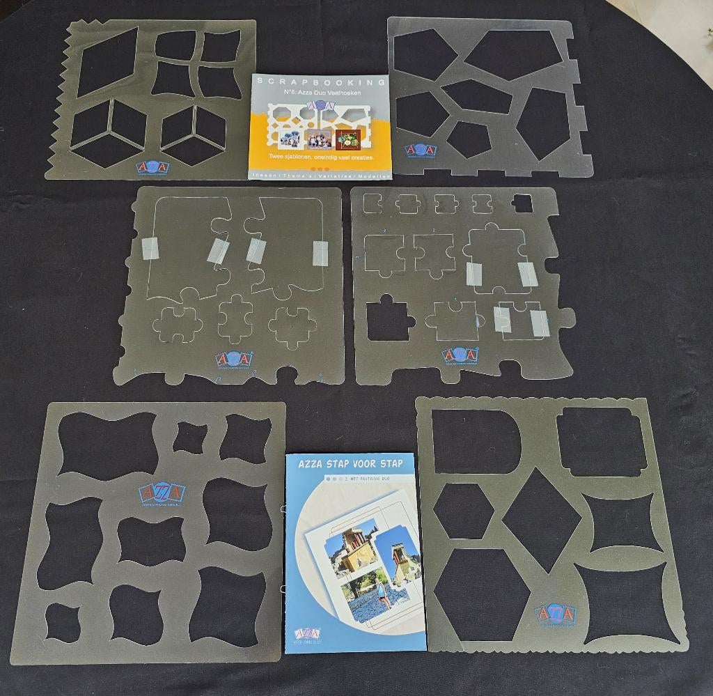 6 sjablonen + 2 voorbeeldenboekjes (serie 2), Hobby & Loisirs créatifs, Scrapbooking, Enlèvement ou Envoi, Comme neuf, Cadre ou Pêle-mêle
