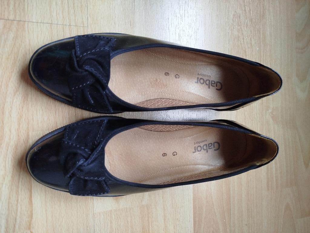 Gabor Chaussures noires vernis, taille 39, très bon état, Enlèvement ou Envoi, Gabor, Comme neuf, Ballerines