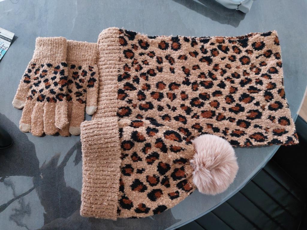 Set muts sjaal handschoenen tijgerprint nieuw, Enlèvement, Neuf