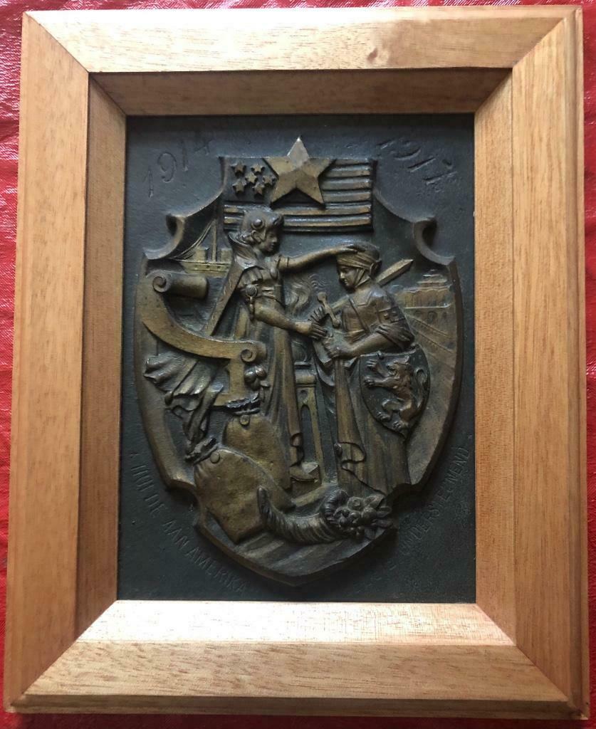 Herinneringsplaat 1914-1917 Hulde aan Amerika, Verzamelen, Ophalen of Verzenden