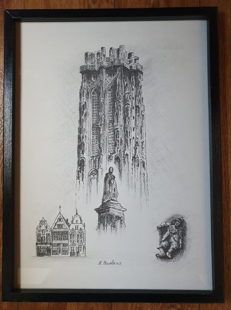 Reproduction d'œuvres de R.Buelens - Malines, Antiquités & Art, Art | Lithographies & Sérigraphies, Enlèvement