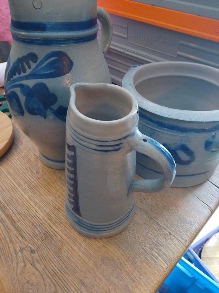 6 pots en grès Steingut. Doit partir rapidement., Enlèvement, Comme neuf