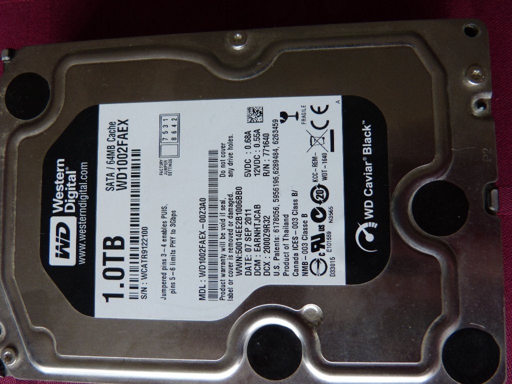 harde schijf 1 TB western digital, Intern, Gebruikt, Verzenden, WD (Western Digital)
