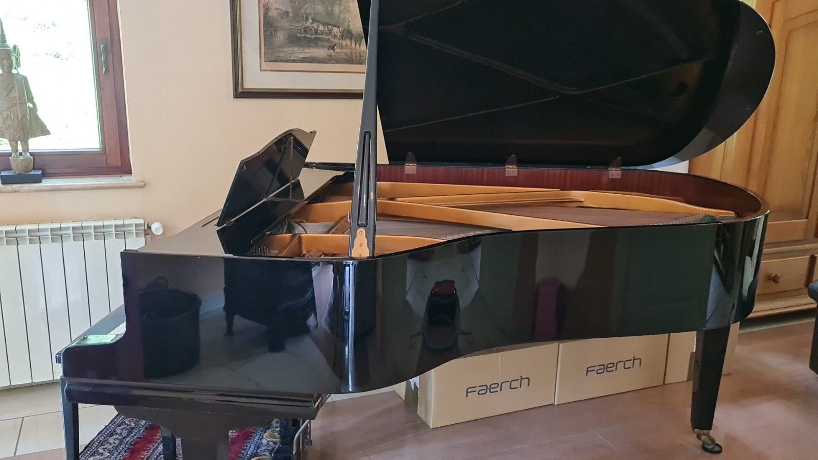 Grand piano/vleugelpiano Berger Open to offers, Musique & Instruments, Pianos, Utilisé, À queue, Noir, Brillant, Enlèvement