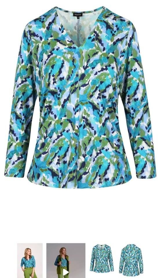 Mayerline kleurrijk shirt/blouse, mt 48, Kleding | Dames, Grote Maten, Mayerline, Blauw, Blouse of Tuniek, Ophalen of Verzenden