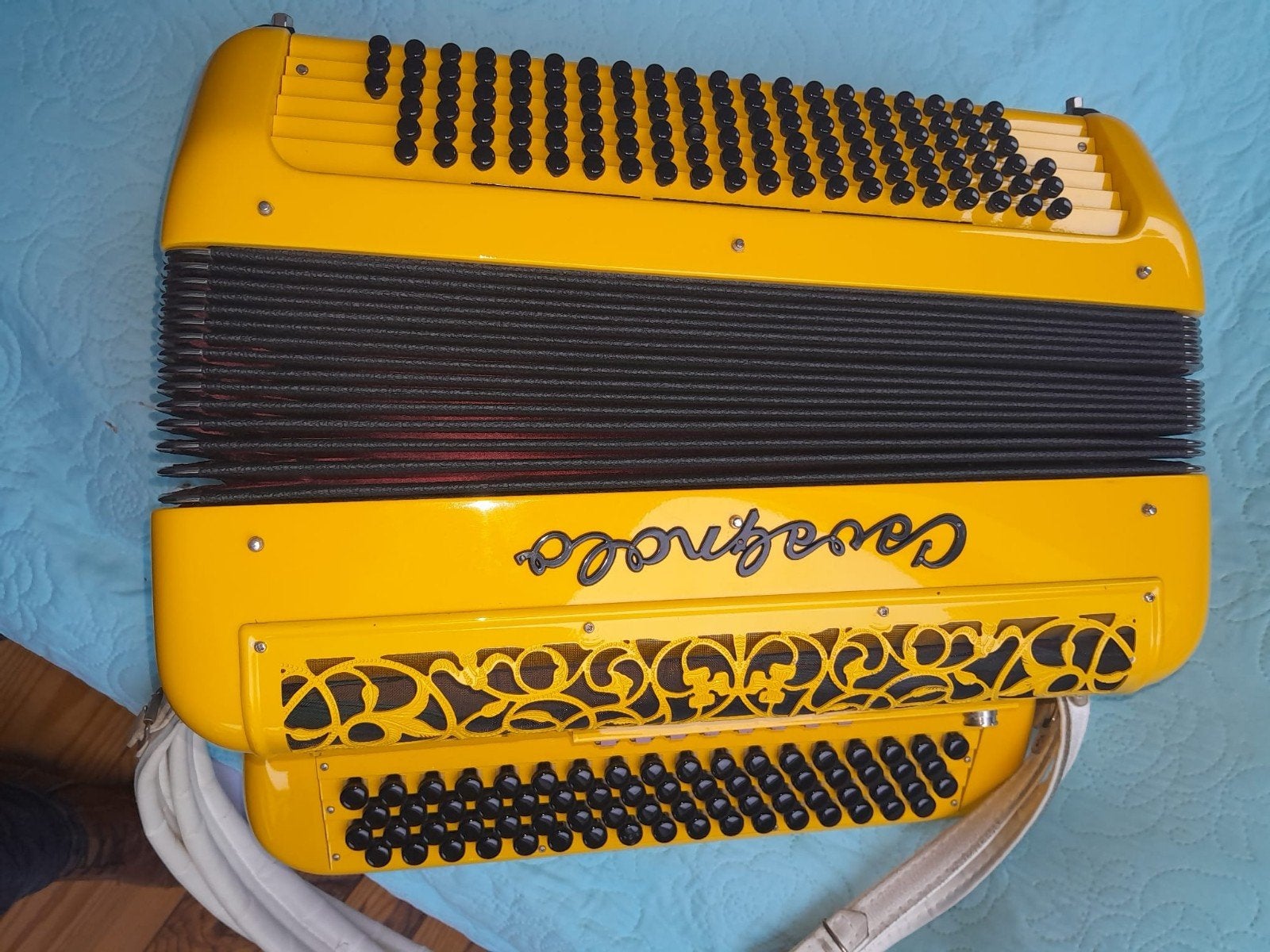 Accordéon Cavagnolo Odyssée jaune + boîtier Liberty 4 – non, Enlèvement