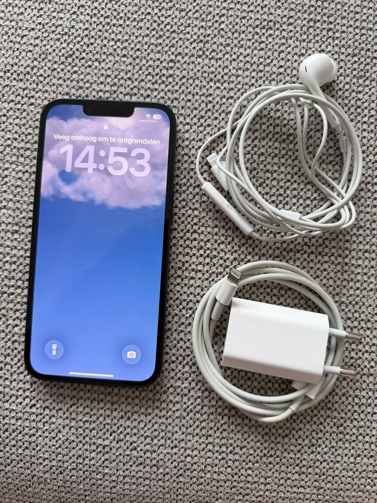 iPhone 13, Telecommunicatie, Ophalen, 128 GB, Blauw, Zo goed als nieuw