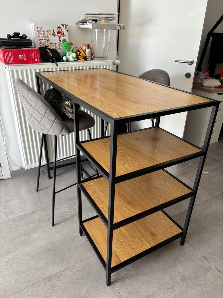 Bartafel + stoelen, Huis en Inrichting, Tafels | Eettafels, Ophalen, Zo goed als nieuw