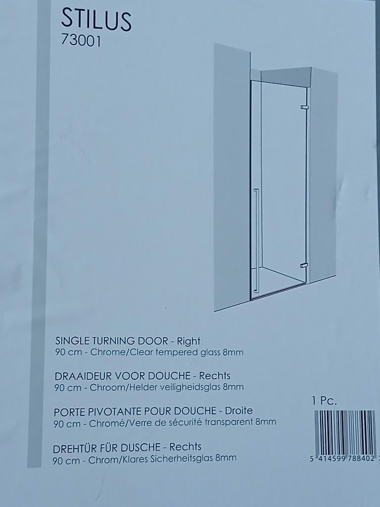Nieuwe douchedeur, Doe-het-zelf en Bouw, Ophalen, Nieuw, Chroom, Douche